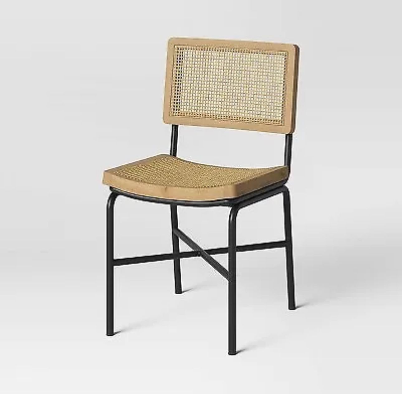 Dining Chair Errol Cane And Wood With Metal Legs