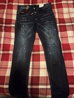Dsquared2 Distressed Paint-Splatter Slim ITALIAN DESIGNERS Jeans – Size 28/29 (EU 44) – New With Tags