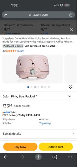 Yogasleep Dohm Uno Brown Noise Machine – Pink 🩷