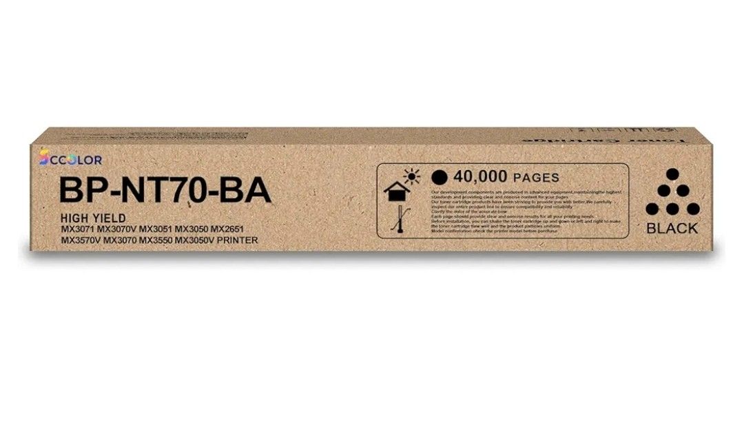 New BP-NT70 BP-NT70BA Black Toner Cartridge Replacement for Sharp BP-50C26 BP-50C31 BP-70C36 BP-70C45 BP-70C55 BP-70C65 BP-50C36 BP-50C45 BP-50C55 BP-