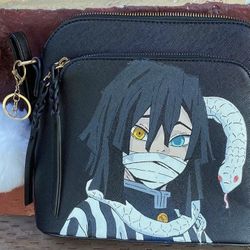 Demon Slayer Kimetsu no Yaiba Obanai Iguro Black Bag Anime