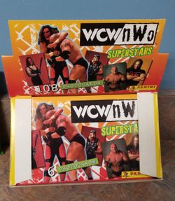 1998 Panini WCW nWo Superstars Photocards Sealed Box Hulk Hogan Goldberg RARE 42 Cards Box