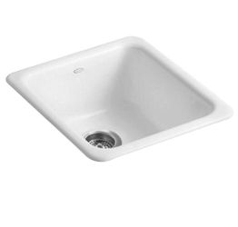 KOHLER
Undermount Cast-Iron 17 in. Single Basin Kitchen Sink in White