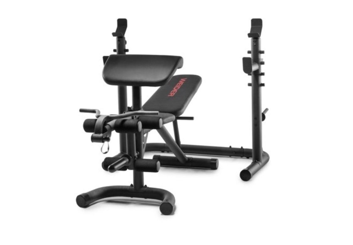 Weider XRS 20 Olympic Workout Bench w/ Squat Rack and Preacher Pad