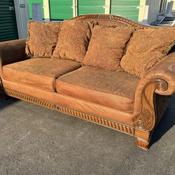 Ashley Furniture Chocolate Brown Traditionally Styled Sofa 