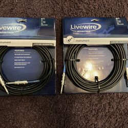 Two 2 Livewire Electric Guitar Cables Brand New 