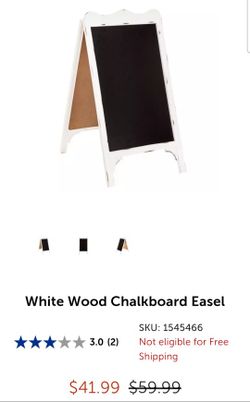 White Wood Chalkboard  Easel