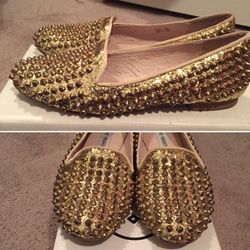 Steve Madden gold studded flat