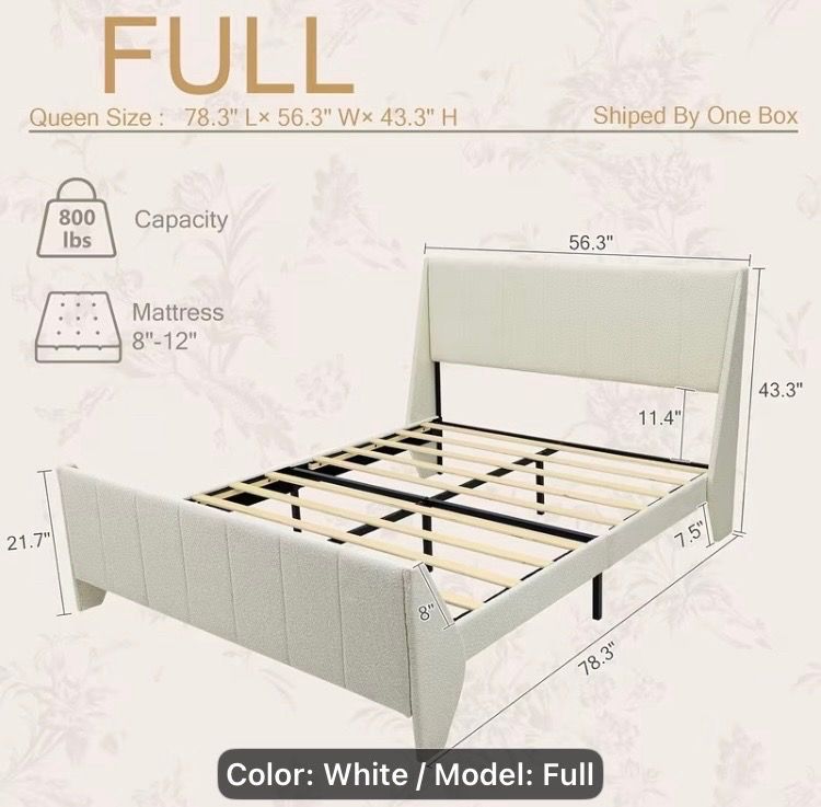 Full size bed frame with headboard new in Box Price firm