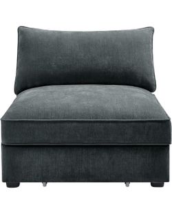 , Living Room Accent Armless Sofa Chair with Storage & Pillow