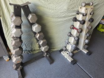 500+ LB Cast Iron Dumbbell Set + 2 A-Frame Racks