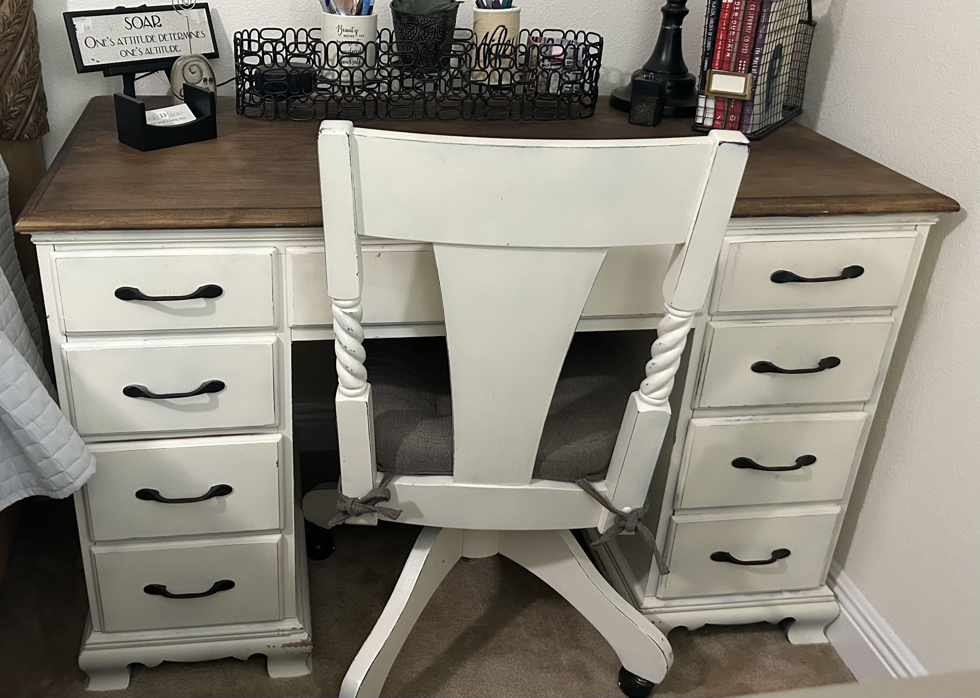 Wood Desk And Chair