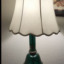 Antique Green Glass Lamp