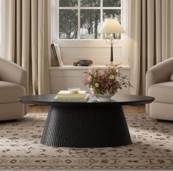 Fluted oval black coffee table Brand new in box