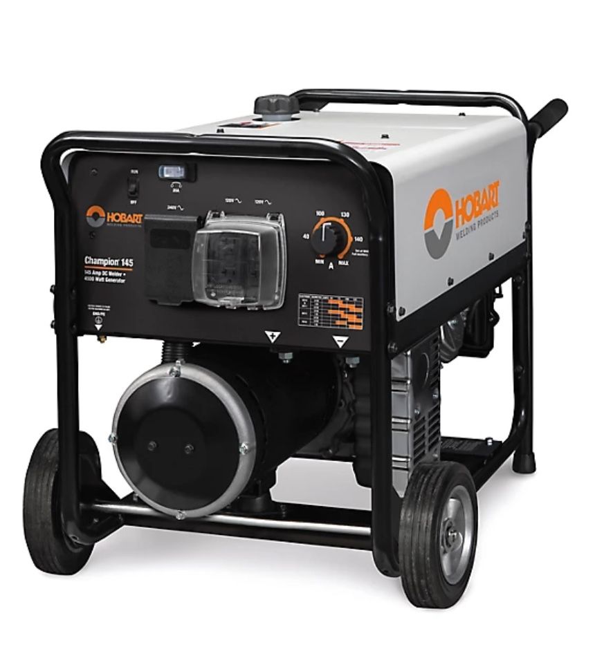 Hobart 120V/240V/40-145A Champion 145 Engine Driven Welder, Welds Electrodes Up to 5/32 in., 222 lb., 4,000W Continuous Power
