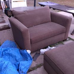 Loveseat With Footrest Compartment