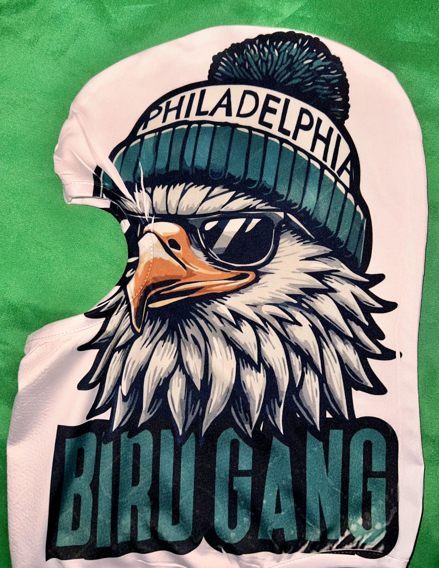 EAGLES PARADE READY?? CUSTOM PHILADELPHIA EAGLES SKI MASK STAY WARM & IN STYLE!