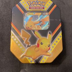 Pikachu Pokemon Tin With Cards