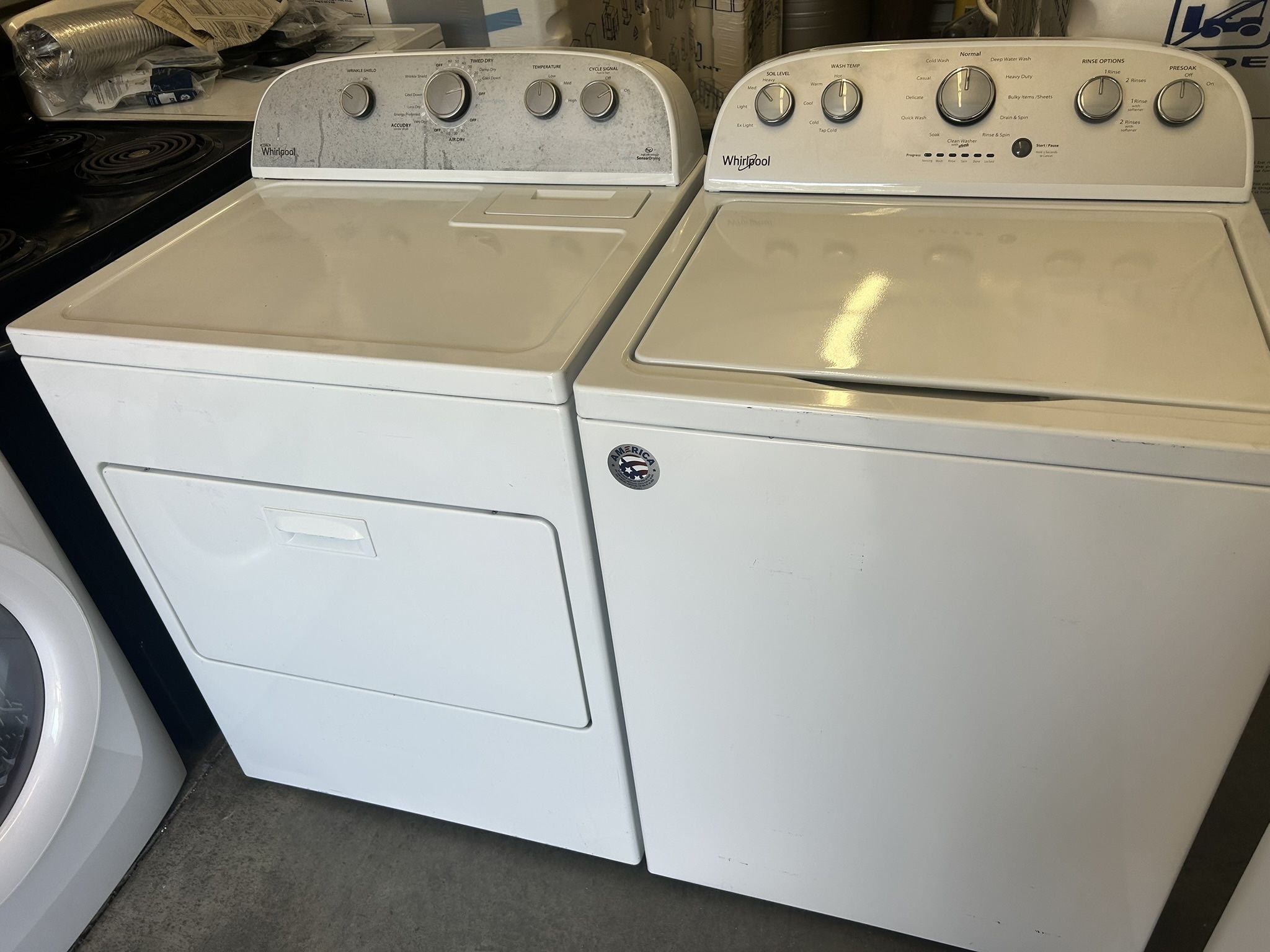 ⭐️NICE CLEAN WHIRLPOOL TOP LOAD WASHER AND DRYER SET⭐️