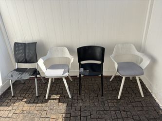 2 iDesk chairs, 1 Vondom Chair, & Black Chair