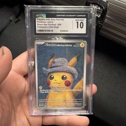 Pokemon Grey Felt Hat Pikachu CGC10 Read Description 