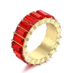 Colorful Rainbow Zircon Wide Rings for Women 8