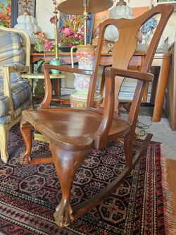 Vintage Georgian Clawfoot Ball Rocking Chair