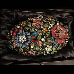 Off Park Collection Floral Crystal Embellished Clutch