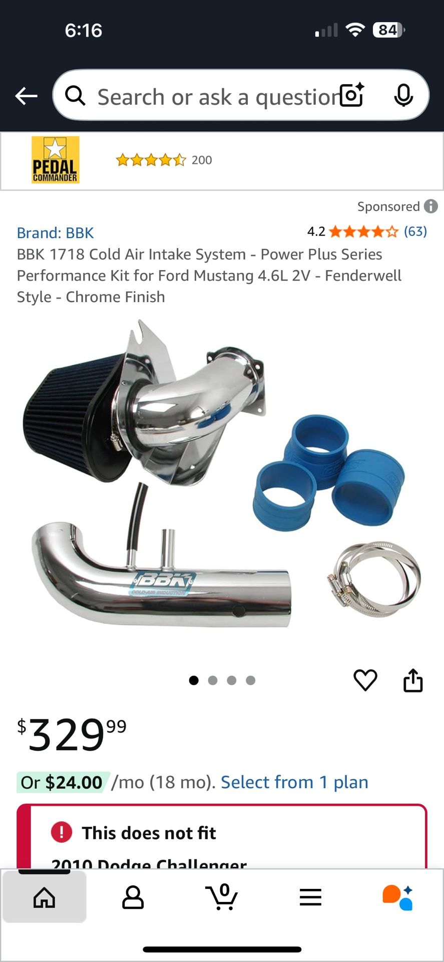 Brand new cold air intake