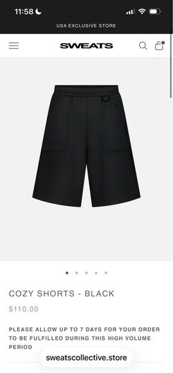 Sweats Collective Cozy Shorts Black Size medium