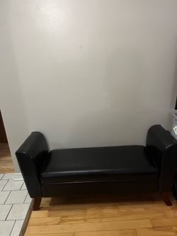 Black bench with storage