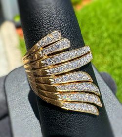 Jewelry Antique 18k solid yellow gold natural diamonds 1.20CTW wing 🪽 ring sz 8.25