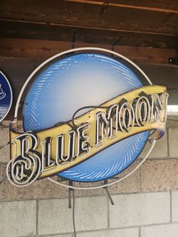 Blue Moon Beer Neon Bar Sign