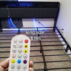 King Size Bed Frame USB/ Lights