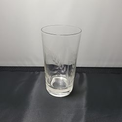 Javit Crystal Iced Tea Glass MCM Vintage Etched Cut Wheat (BS)