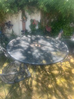 Metal outdoor table 4 chairs