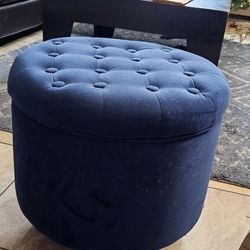 Velvet Hassock And Storage Bench
