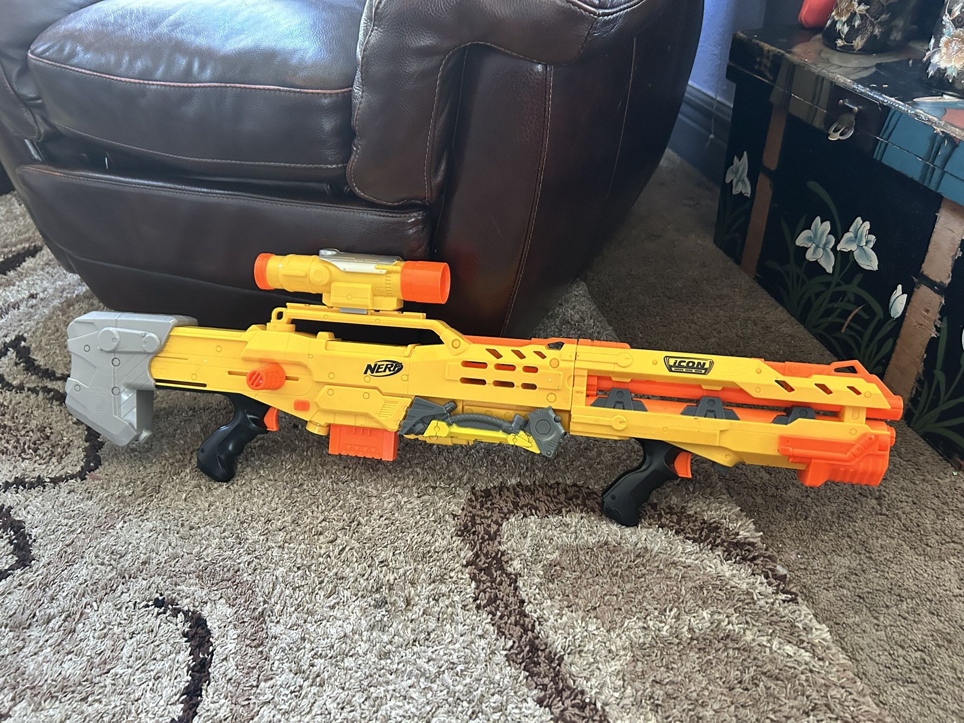 Nerf Longshot CS-6 - All Components- Also Small Drawing On Ammo Box And Few Scratches And No Ammo Icon N Strike Long Shot