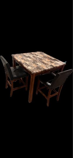 Table and chairs marble