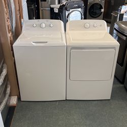 Open Box Hotpoint Top Load Washer With Agitator And Electric Dryer Set 