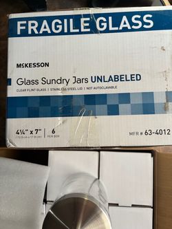 McKesson Glass Sundry Jars Unlabeled 6-Pack