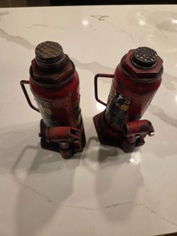 Torin Big Red 12 Ton Hydraulic Bottle Jack Pair T91203 Tested Holds Local Pickup