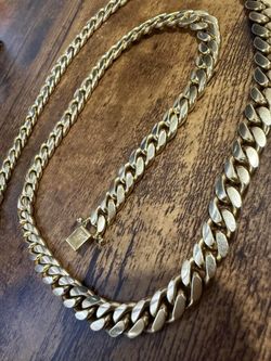 9mm Solid 10k Gold Cuban Link Chain 114 Grams 24 Inch 