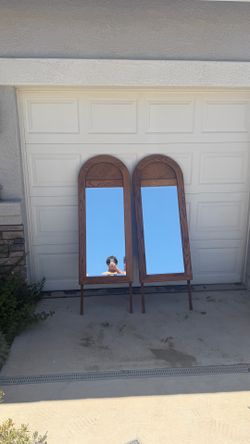 2 Oak wood mirrors