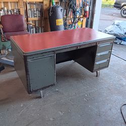 Industrial Age TANKER DESK mid Century LOFT STYLE  Desk FIREPROOF 