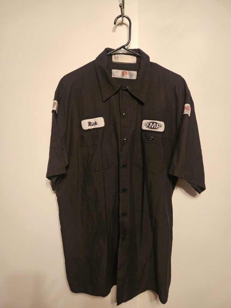 Patch Button Up Work Shirt
