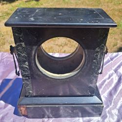 Antique Small French 1920s Black Slate Marble Clock Case Art Deco Art Supplies Decor Parts Ornates