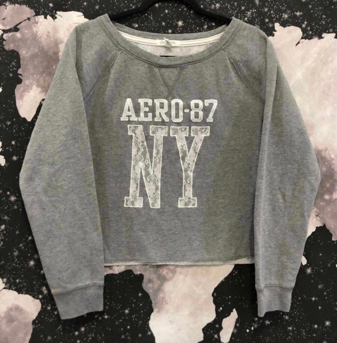 Aeropostale Crop Lace Design Sweatshirt