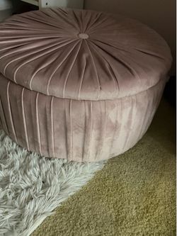 Pink storage ottoman