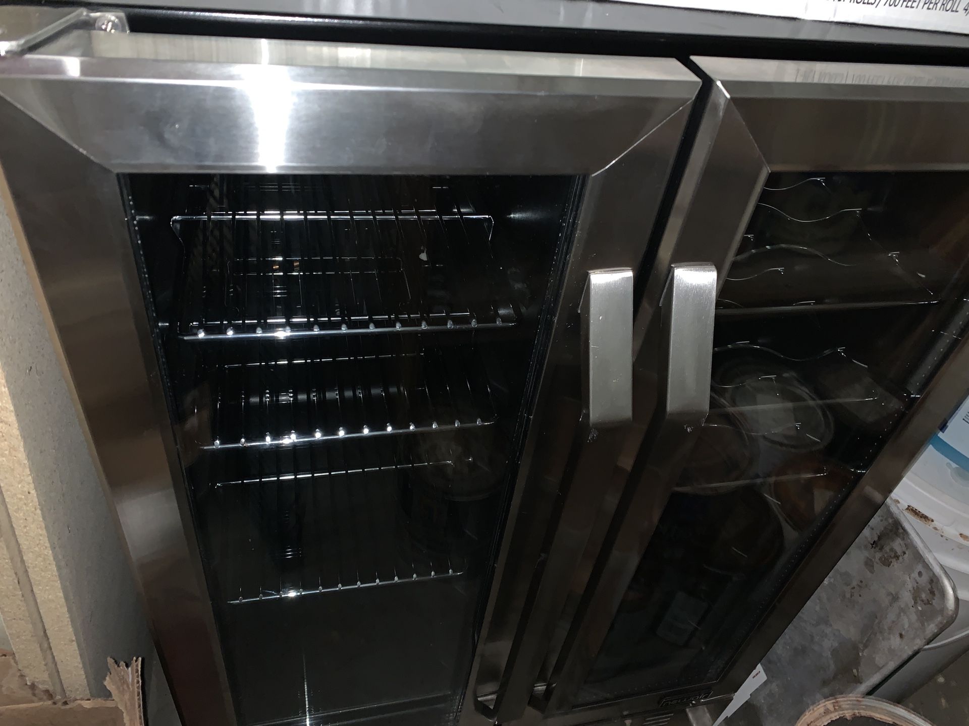 Newair 24” Built-in Dual Zone 18 Bottle and 58 Can Wine and Beverage Fridge